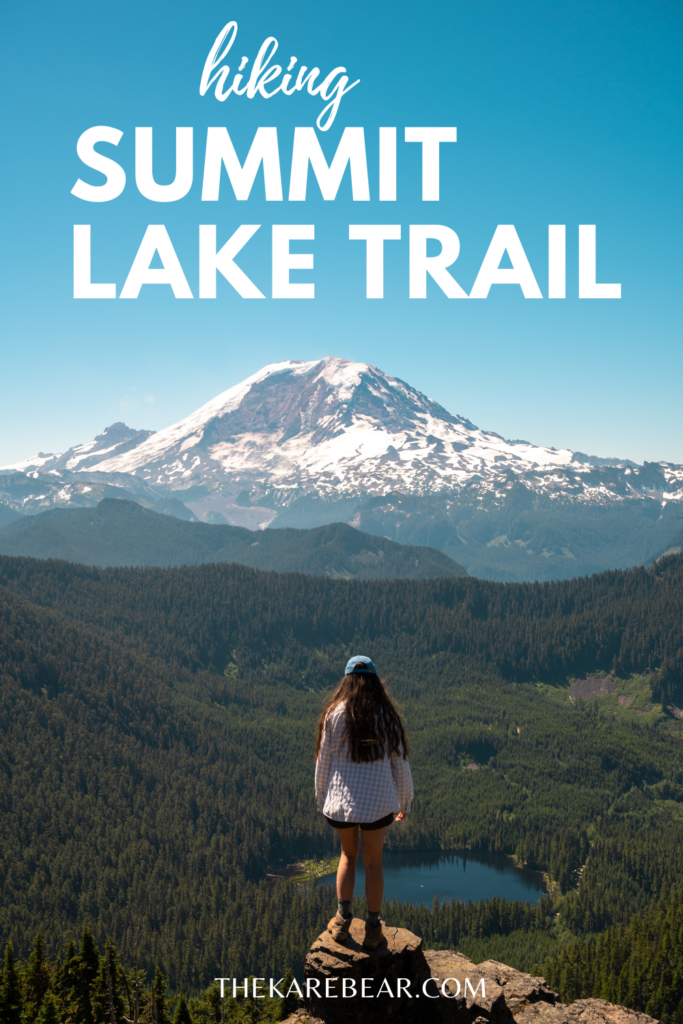 Woman hiking on the Summit Lake Trail in Carbonado, Washington.