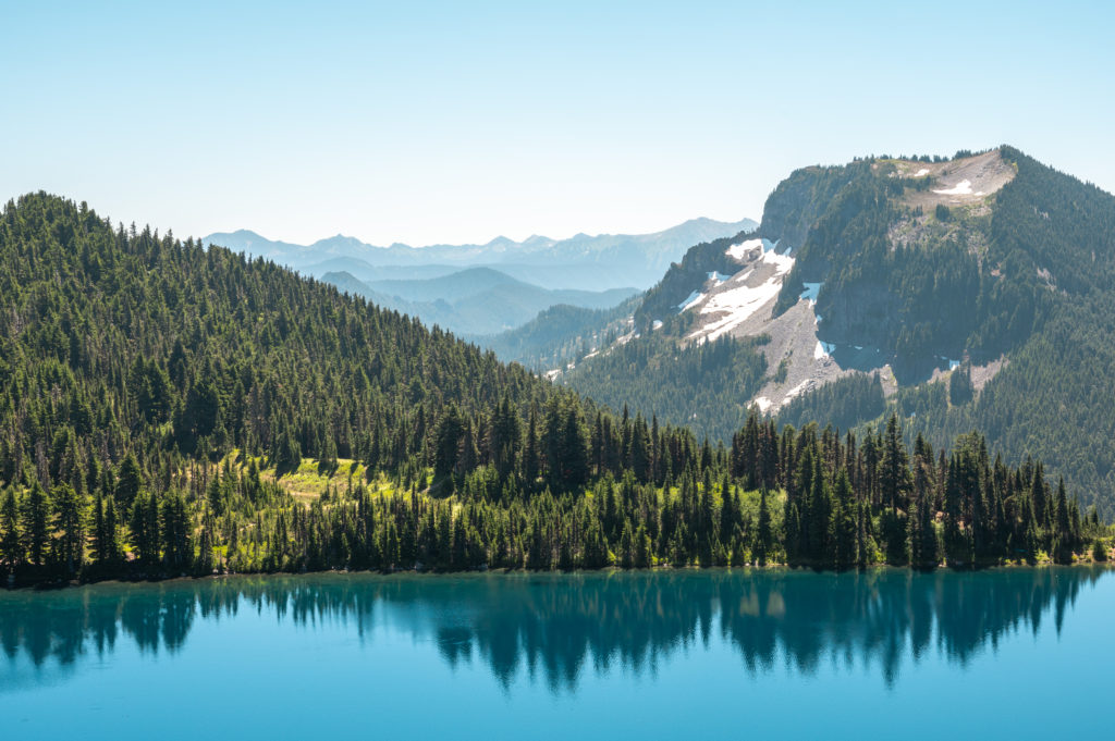 Summit Lake during summer 2021  in Clearwater Wilderness. 