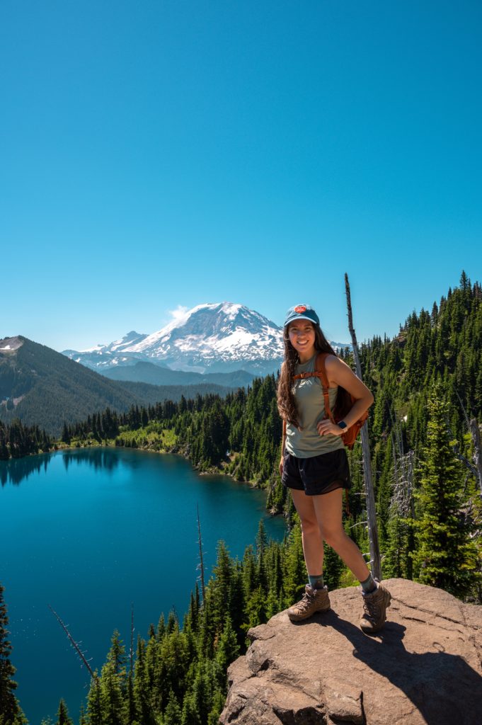 Seattle travel blogger hiking Summit Lake. 