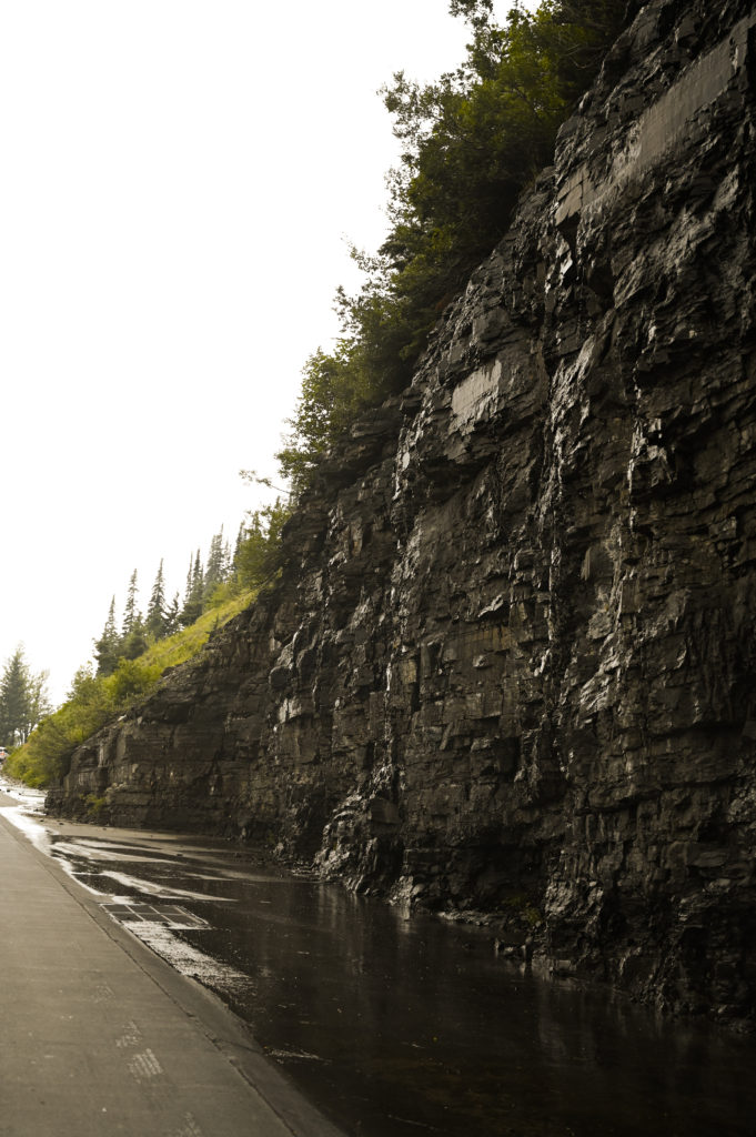 The Weeping Wall along Glacier National Park's Going to the Sun Road in late summer 2021