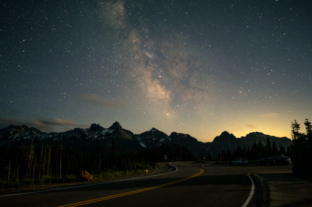 Seattle travel bloggers shares what's in my camera bag to photography the Milky Way over the Tatoosh Range